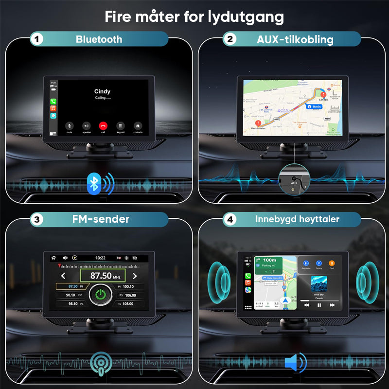 Trådløs CarPlay og Android Auto berøringsskjerm