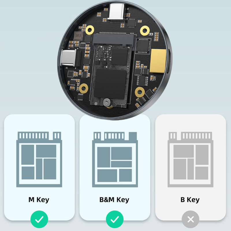 Portabel magnetisk ekstern SSD-tilkoblingsboks