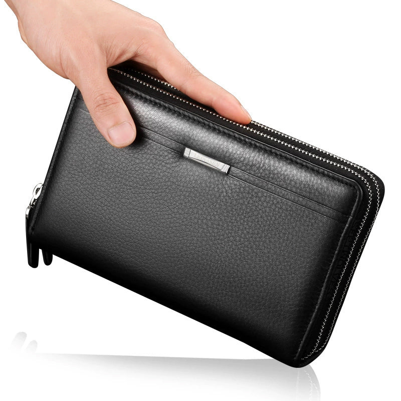 Men’s Double Zipper Clutch med flere kortspor