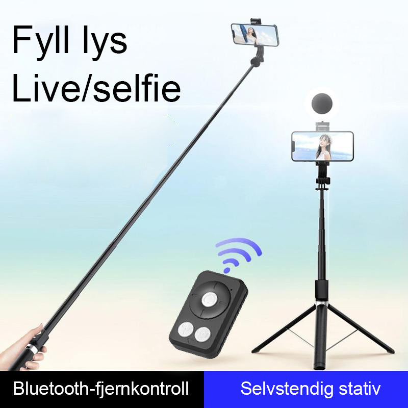 Ny 6 i 1 Selfie Stick med fylllys