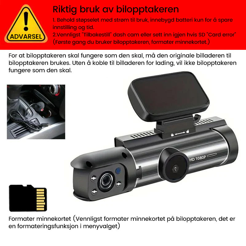 SAKER Dashcam foran og bak