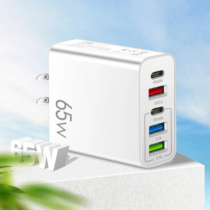 Multiport-adapter 65W hurtiglader 