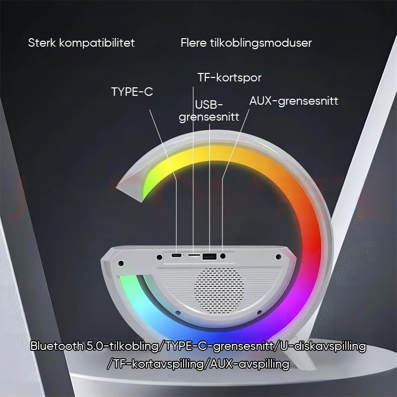 G-formet LED trådløs ladehøyttaler