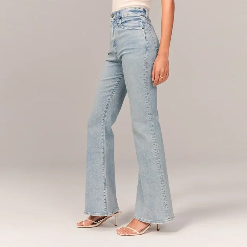 Høy midje stretch flared jeans