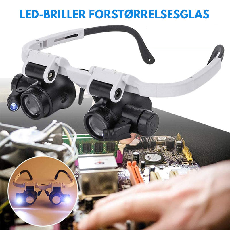 LED-briller Forstørrelsesglas