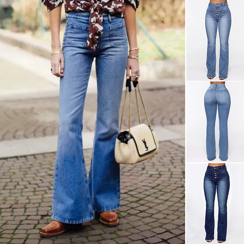 Flare jeans med høy midje