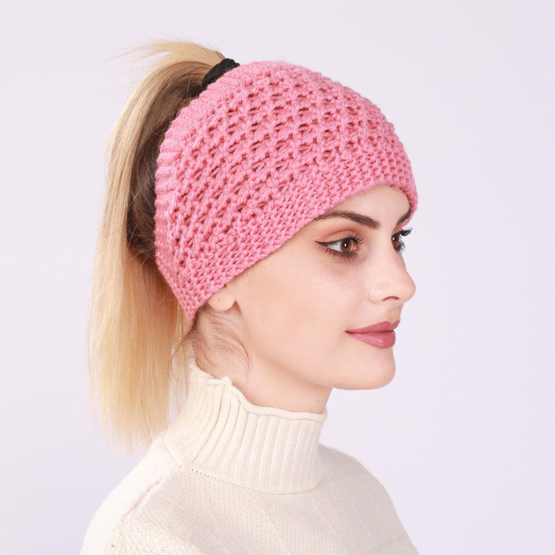 Hollow Out Hestehale Dame Beanie