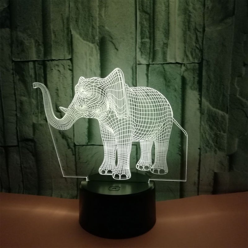 Elefant 3D Illusjonslampe