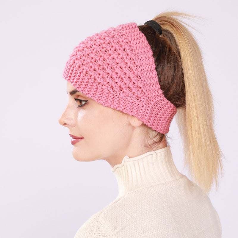 Hollow Out Hestehale Dame Beanie