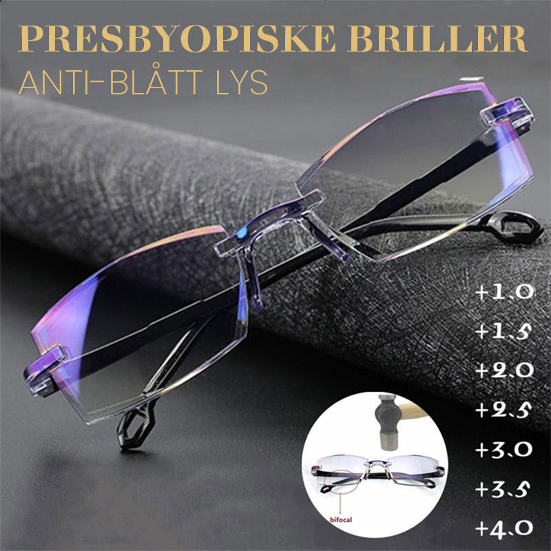 Progressive lesebriller, anti-blått lys, ultralette