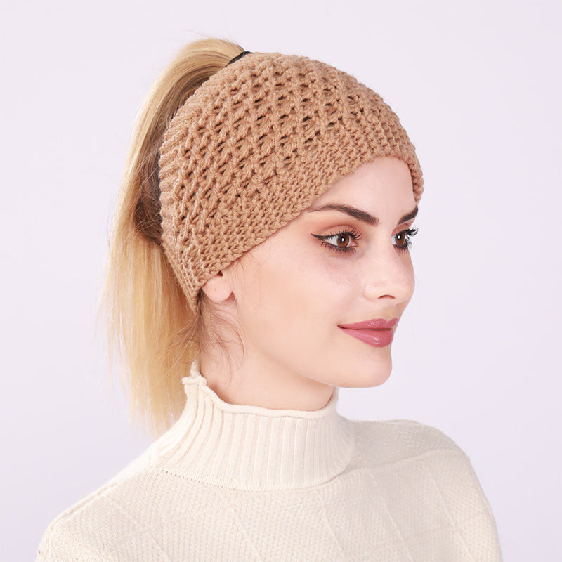 Hollow Out Hestehale Dame Beanie