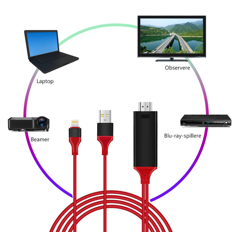 HDMI-skjermadapterkabel for iOS / Android til TV