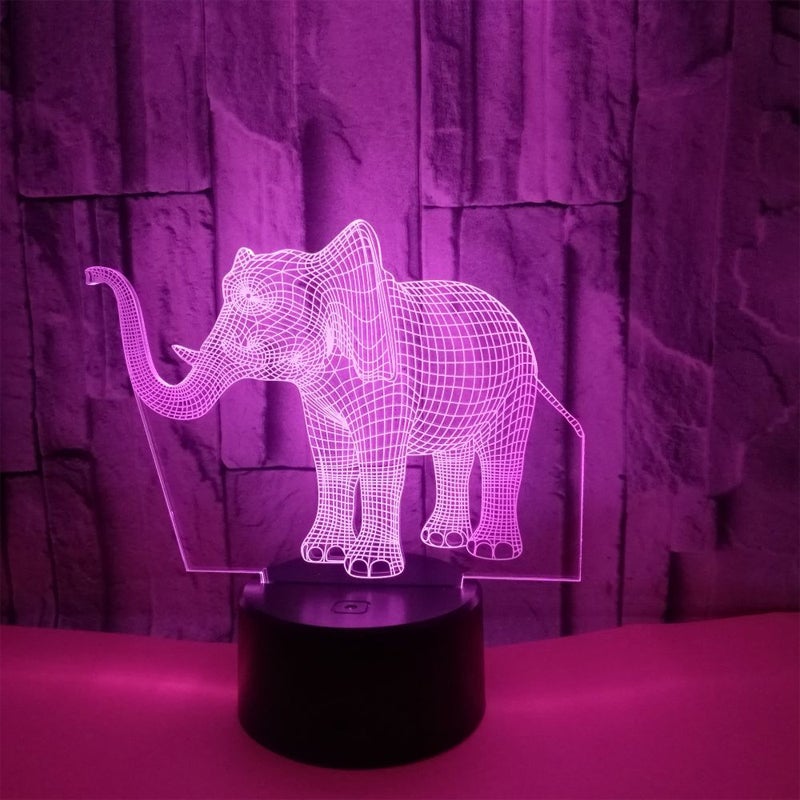 Elefant 3D Illusjonslampe