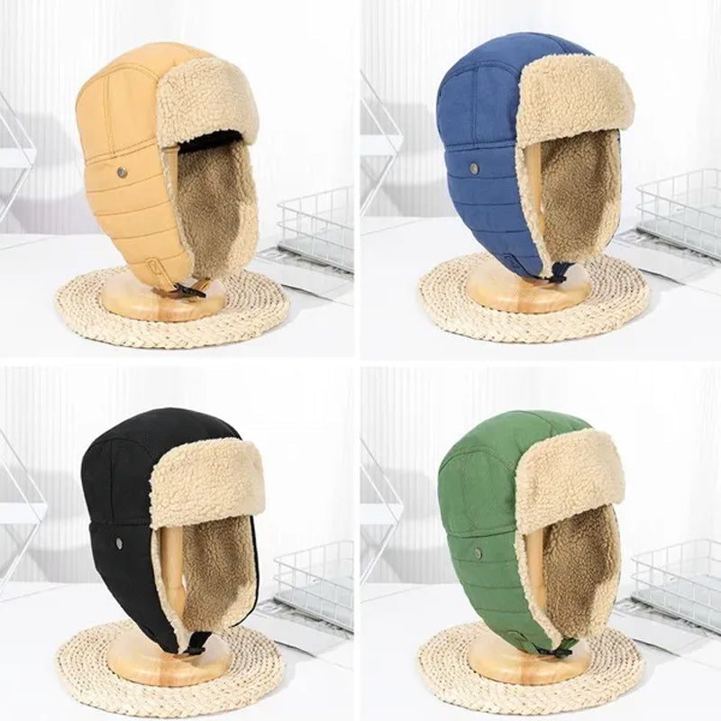 Vintage ear protection fleece hat