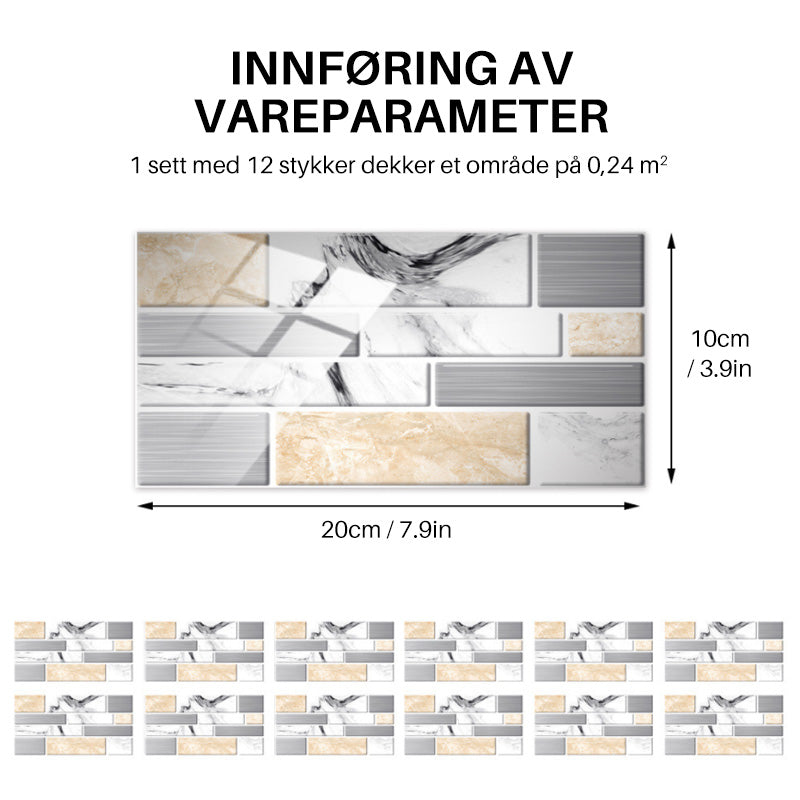 Kreativ hjem dekorering 3D fliser klistremerker