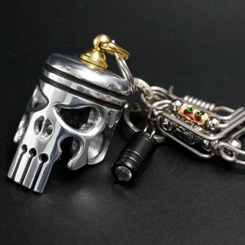 Piston Art Skull nøkkelring