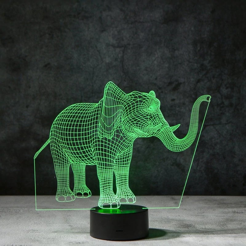 Elefant 3D Illusjonslampe