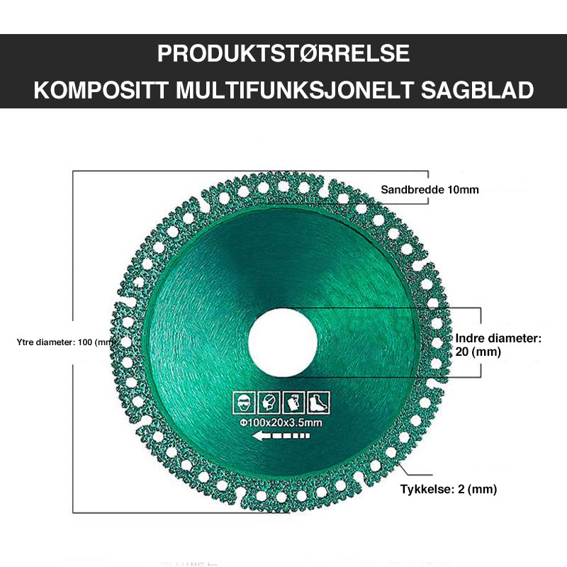 Multifunksjonelt kompositt sagblad