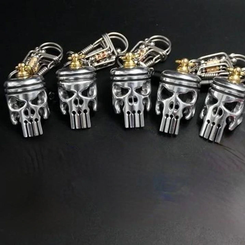 Piston Art Skull nøkkelring